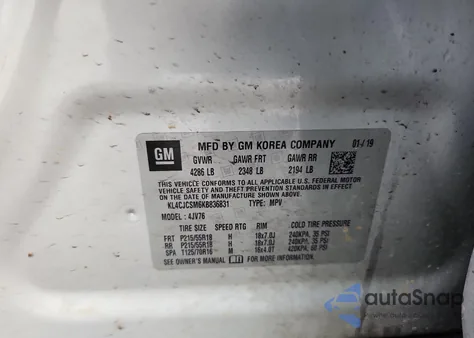 2019 Buick Encore Essence from USA, damaged, VIN KL4CJCSM6KB836831
